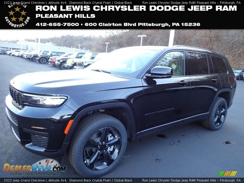 2023 Jeep Grand Cherokee L Altitude 4x4 Diamond Black Crystal Pearl / Global Black Photo #1