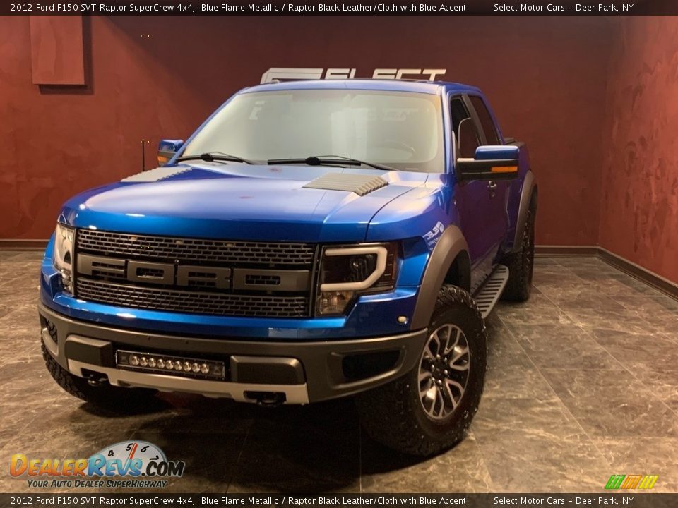 2012 Ford F150 SVT Raptor SuperCrew 4x4 Blue Flame Metallic / Raptor Black Leather/Cloth with Blue Accent Photo #1