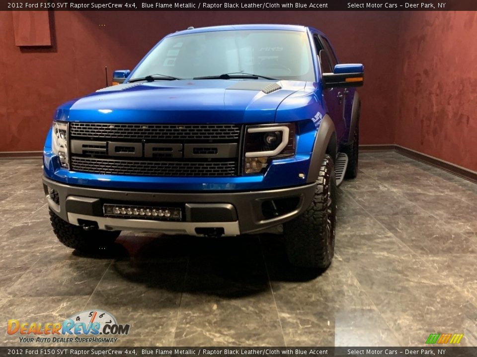 2012 Ford F150 SVT Raptor SuperCrew 4x4 Blue Flame Metallic / Raptor Black Leather/Cloth with Blue Accent Photo #2