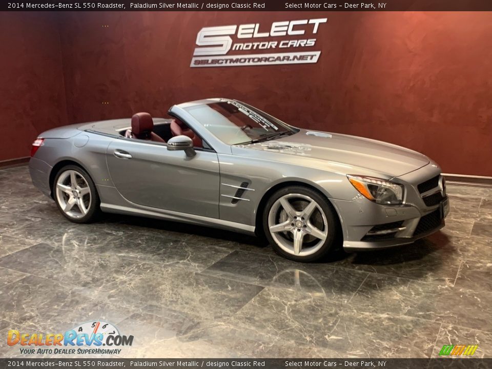 2014 Mercedes-Benz SL 550 Roadster Paladium Silver Metallic / designo Classic Red Photo #5