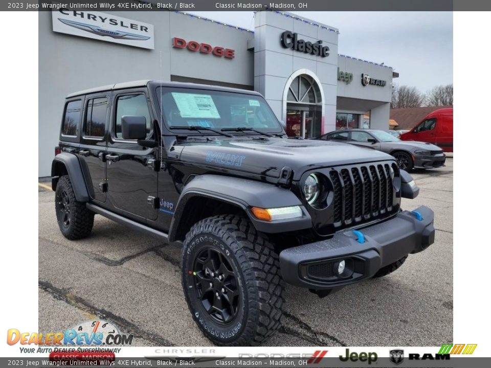 2023 Jeep Wrangler Unlimited Willys 4XE Hybrid Black / Black Photo #1