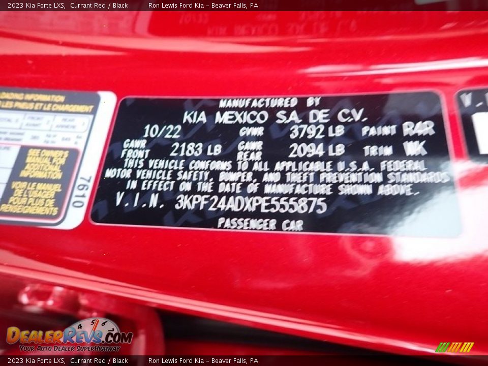 2023 Kia Forte LXS Currant Red / Black Photo #20