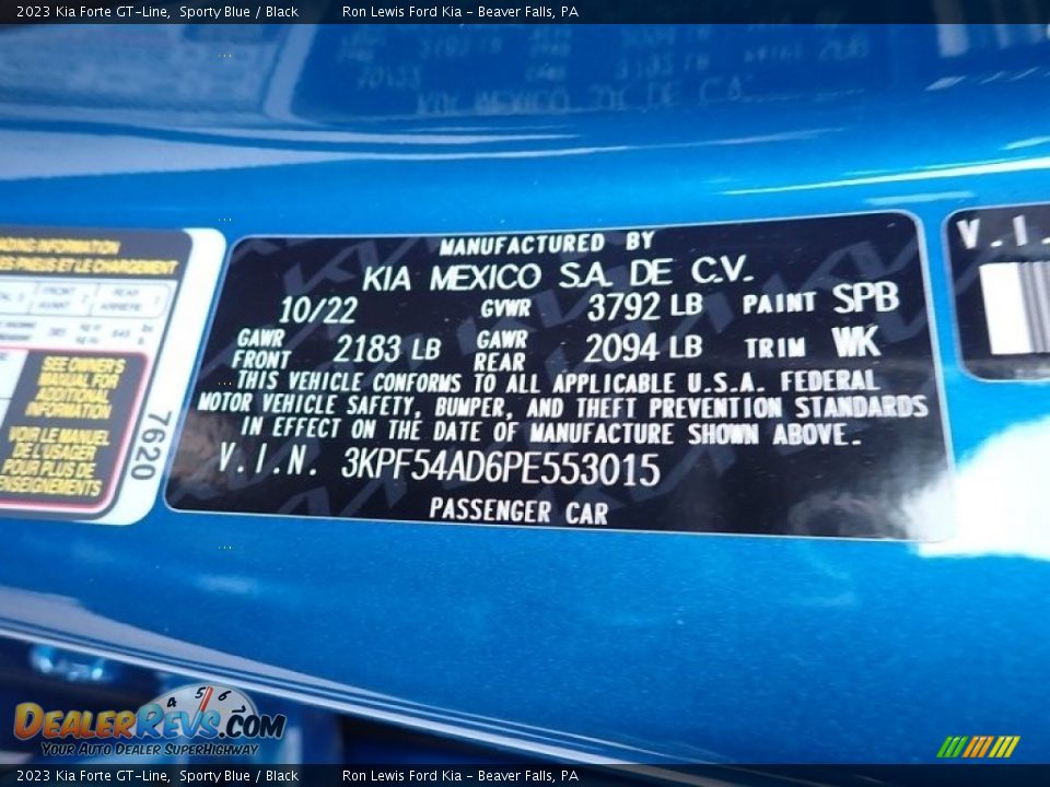 2023 Kia Forte GT-Line Sporty Blue / Black Photo #20