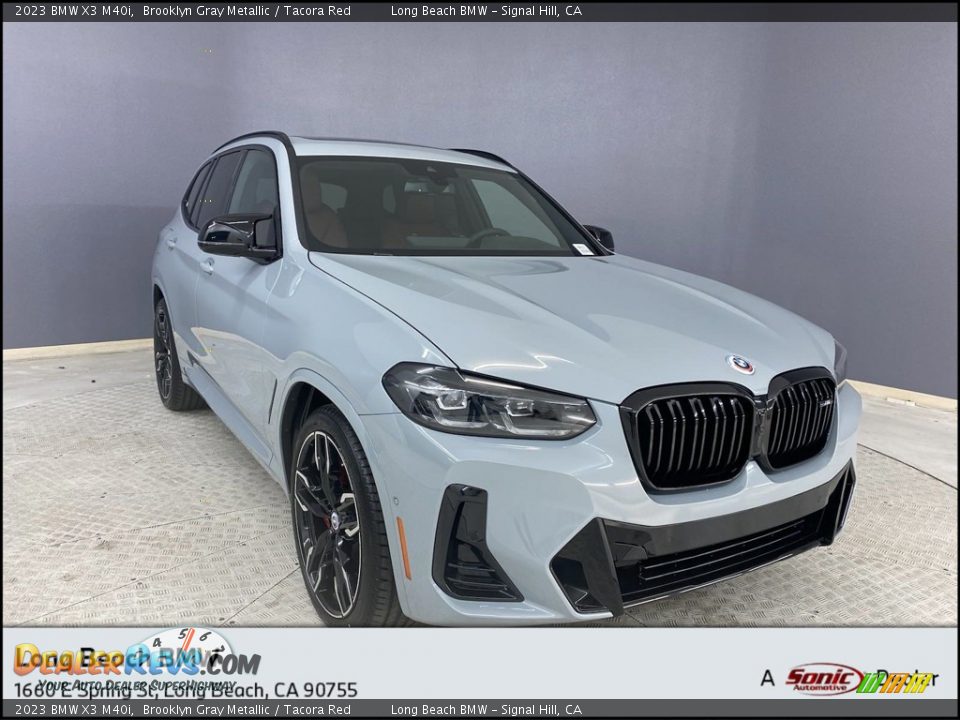 2023 BMW X3 M40i Brooklyn Gray Metallic / Tacora Red Photo #1