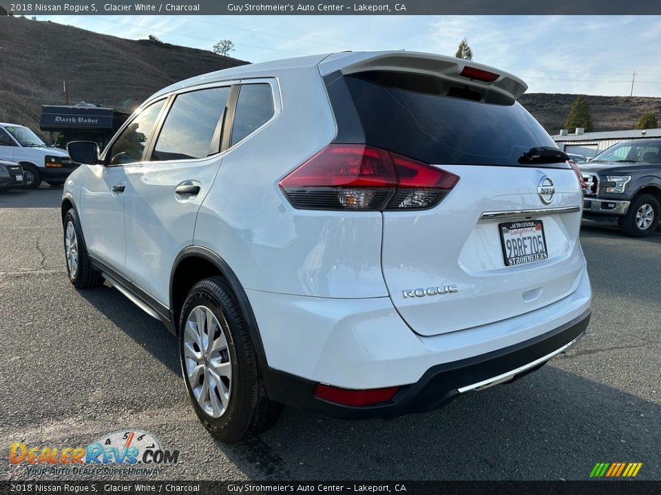 2018 Nissan Rogue S Glacier White / Charcoal Photo #4