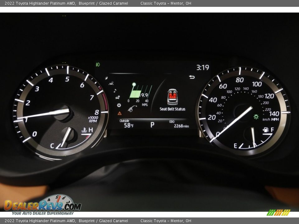 2022 Toyota Highlander Platinum AWD Gauges Photo #8