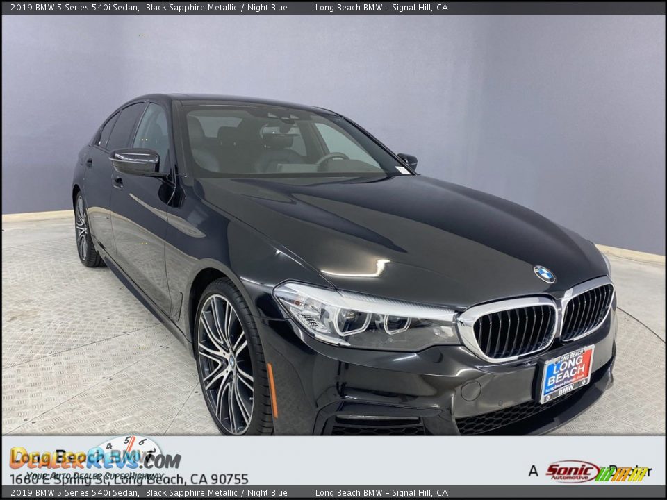 2019 BMW 5 Series 540i Sedan Black Sapphire Metallic / Night Blue Photo #1