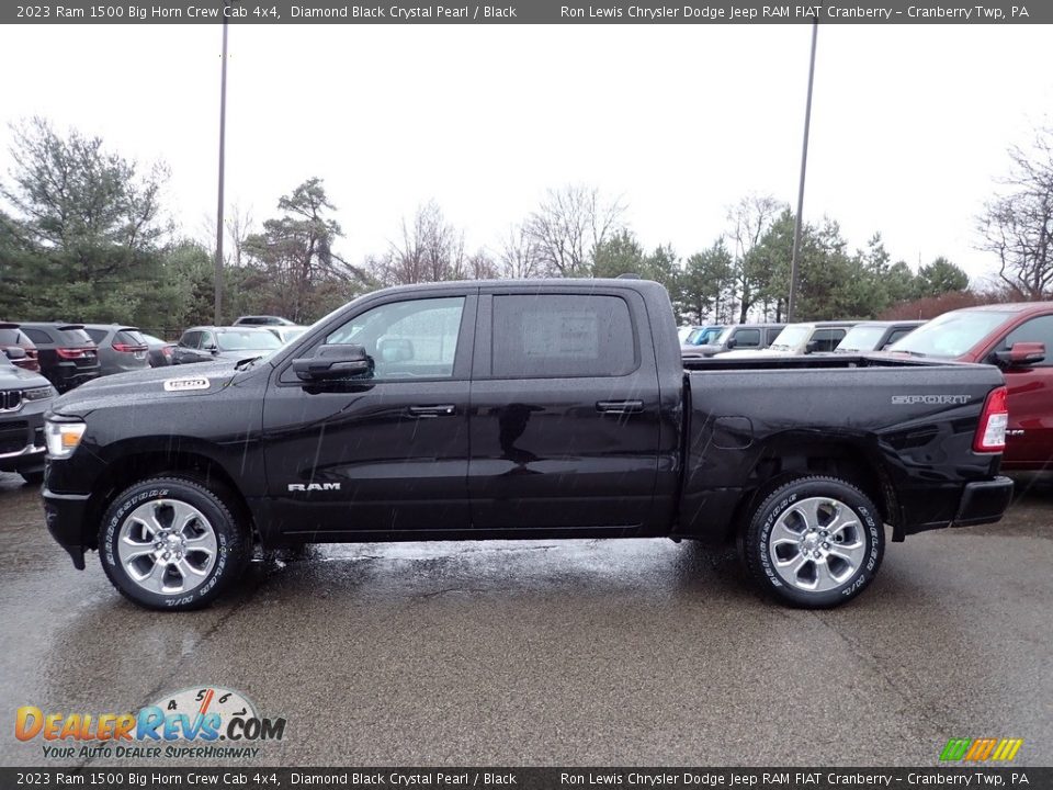Diamond Black Crystal Pearl 2023 Ram 1500 Big Horn Crew Cab 4x4 Photo #2
