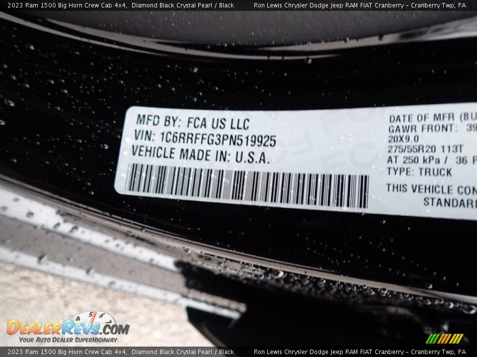 2023 Ram 1500 Big Horn Crew Cab 4x4 Diamond Black Crystal Pearl / Black Photo #20