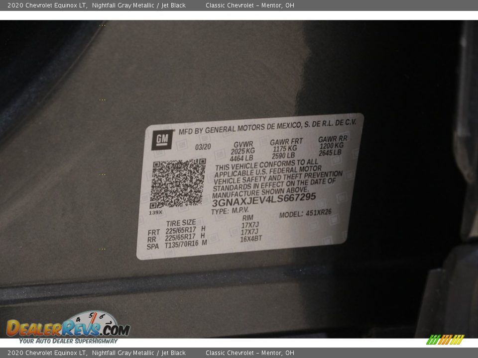 2020 Chevrolet Equinox LT Nightfall Gray Metallic / Jet Black Photo #20