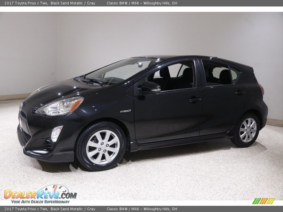 2017 Toyota Prius c Two Black Sand Metallic / Gray Photo #3