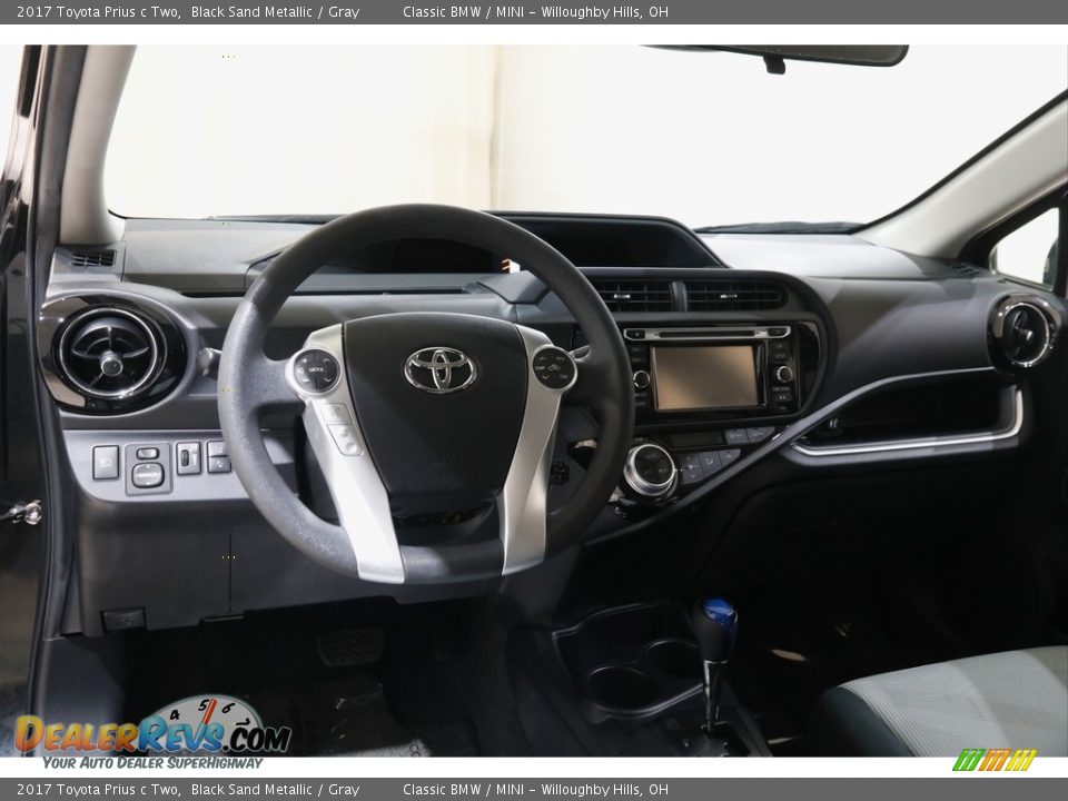 2017 Toyota Prius c Two Black Sand Metallic / Gray Photo #6