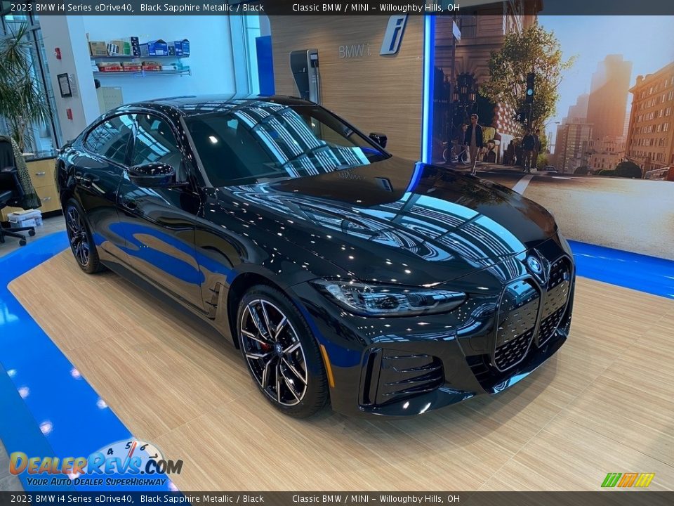 2023 BMW i4 Series eDrive40 Black Sapphire Metallic / Black Photo #1