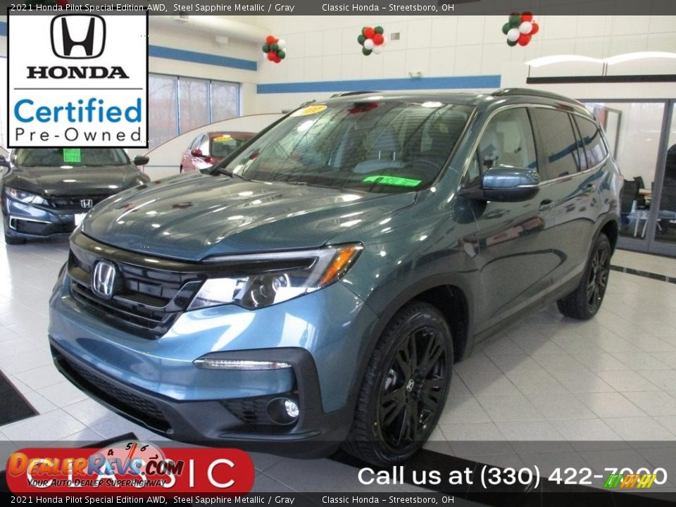 2021 Honda Pilot Special Edition AWD Steel Sapphire Metallic / Gray Photo #1