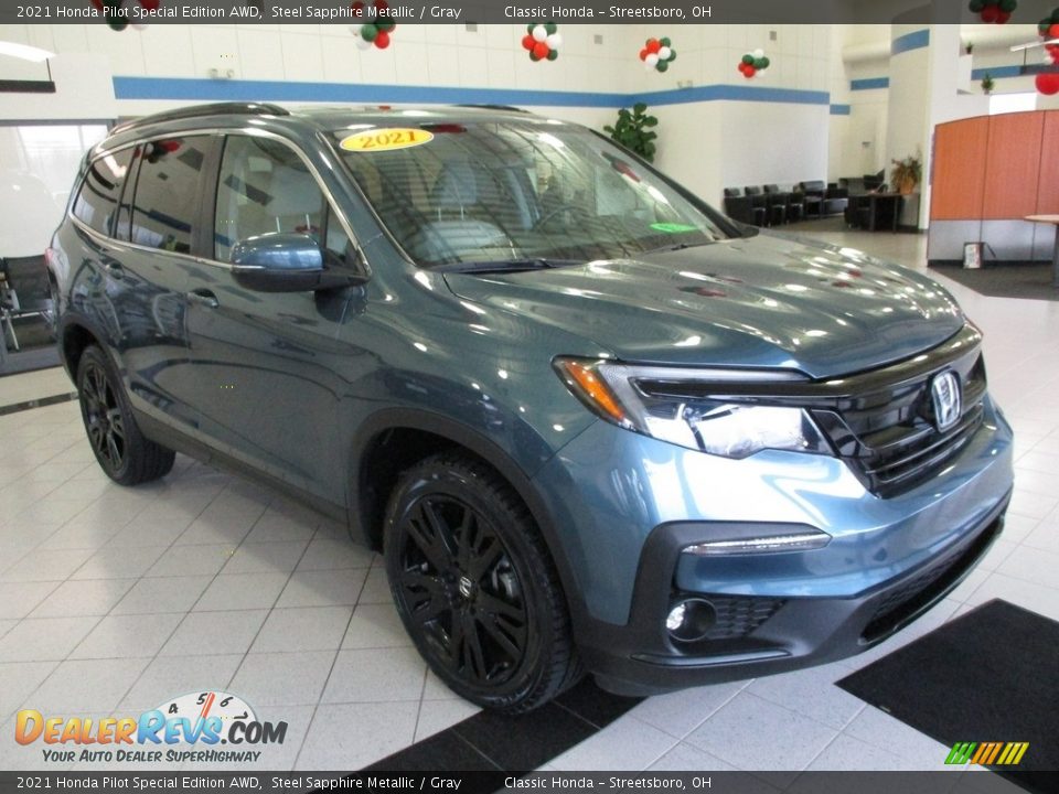2021 Honda Pilot Special Edition AWD Steel Sapphire Metallic / Gray Photo #3