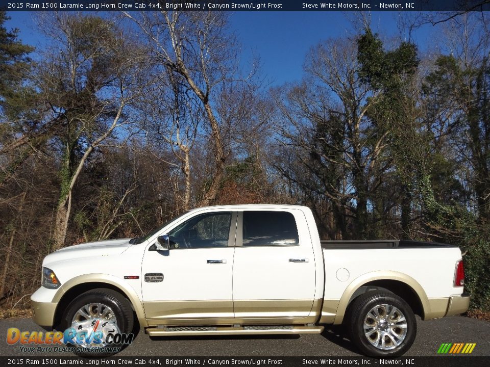 2015 Ram 1500 Laramie Long Horn Crew Cab 4x4 Bright White / Canyon Brown/Light Frost Photo #1