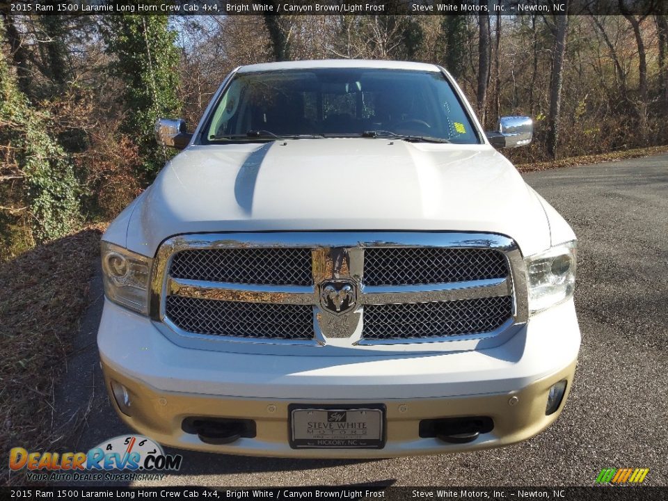 2015 Ram 1500 Laramie Long Horn Crew Cab 4x4 Bright White / Canyon Brown/Light Frost Photo #4