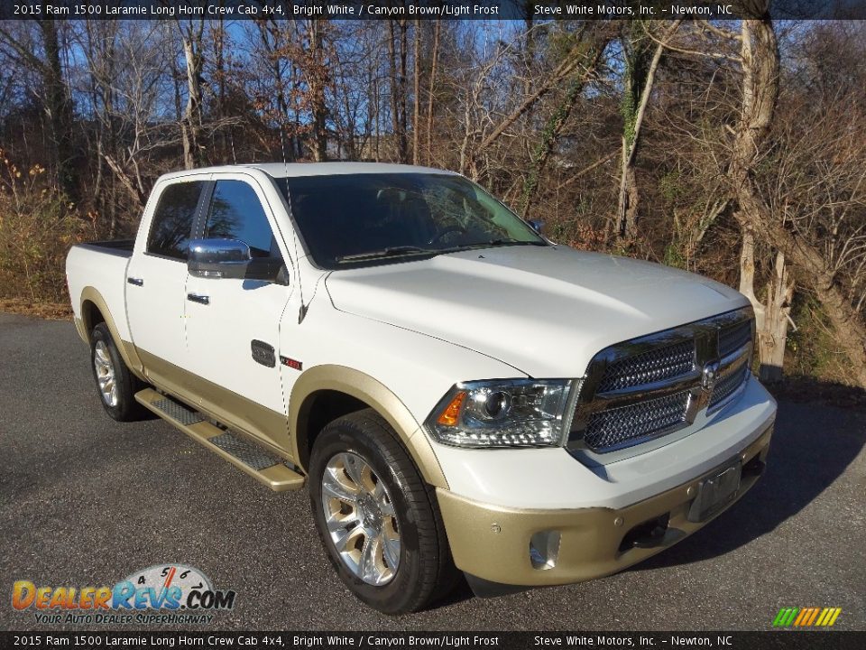 2015 Ram 1500 Laramie Long Horn Crew Cab 4x4 Bright White / Canyon Brown/Light Frost Photo #5