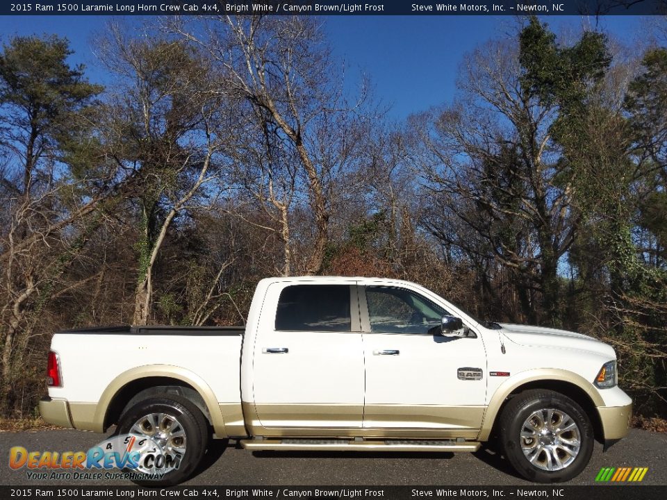 2015 Ram 1500 Laramie Long Horn Crew Cab 4x4 Bright White / Canyon Brown/Light Frost Photo #6