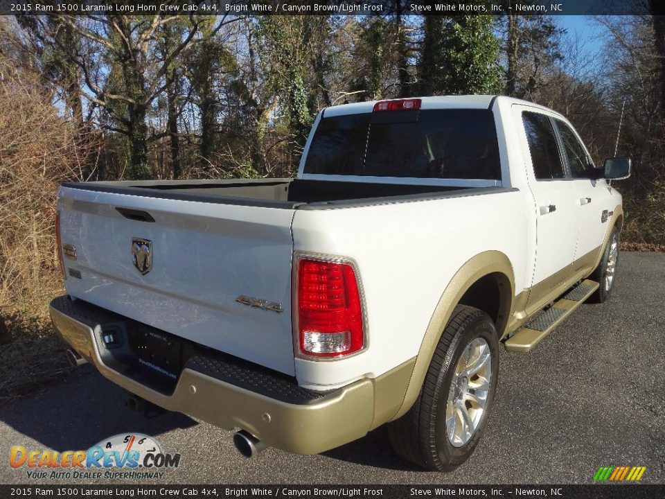 2015 Ram 1500 Laramie Long Horn Crew Cab 4x4 Bright White / Canyon Brown/Light Frost Photo #7