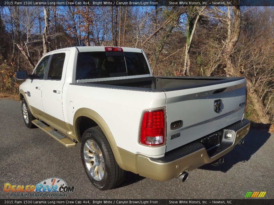 2015 Ram 1500 Laramie Long Horn Crew Cab 4x4 Bright White / Canyon Brown/Light Frost Photo #10