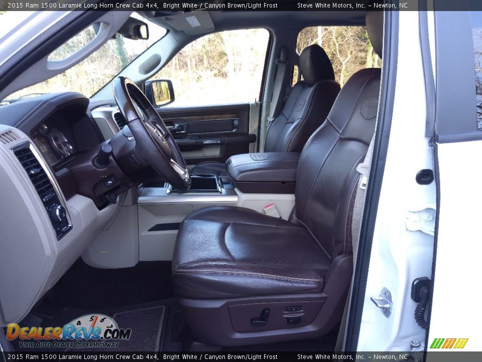 2015 Ram 1500 Laramie Long Horn Crew Cab 4x4 Bright White / Canyon Brown/Light Frost Photo #12