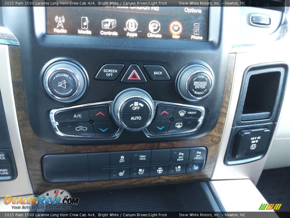 2015 Ram 1500 Laramie Long Horn Crew Cab 4x4 Bright White / Canyon Brown/Light Frost Photo #31