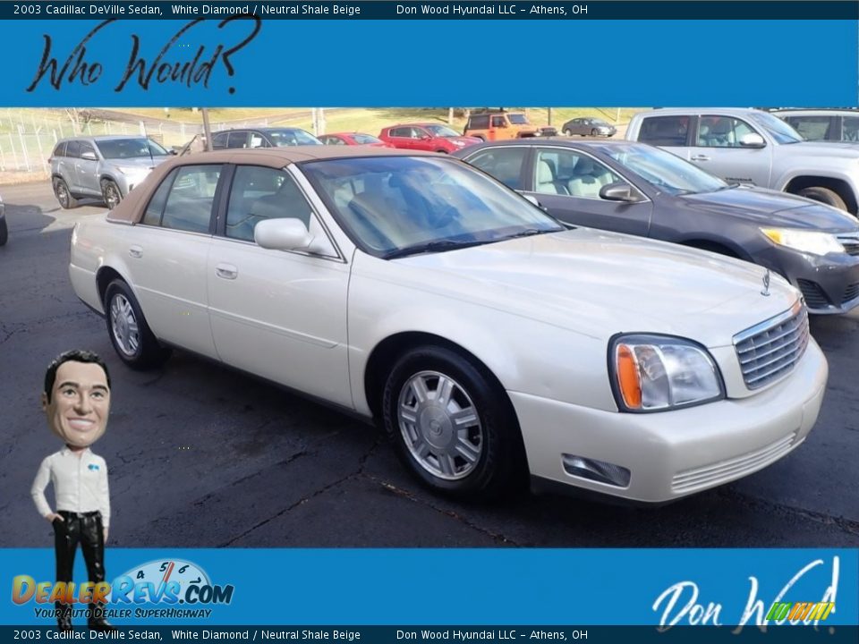 2003 Cadillac DeVille Sedan White Diamond / Neutral Shale Beige Photo #1