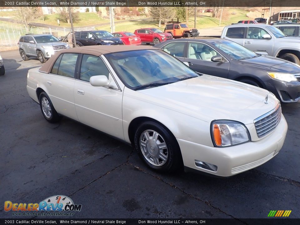 2003 Cadillac DeVille Sedan White Diamond / Neutral Shale Beige Photo #2