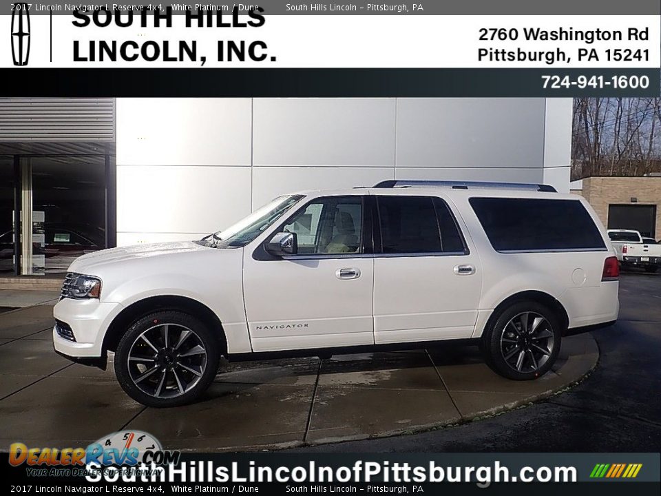 2017 Lincoln Navigator L Reserve 4x4 White Platinum / Dune Photo #1