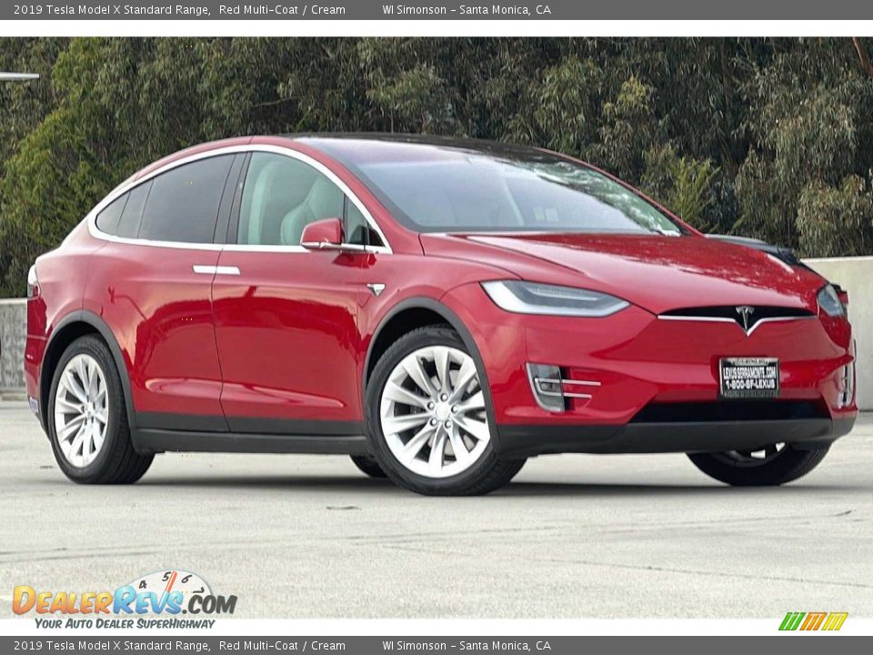 Red Multi-Coat 2019 Tesla Model X Standard Range Photo #2