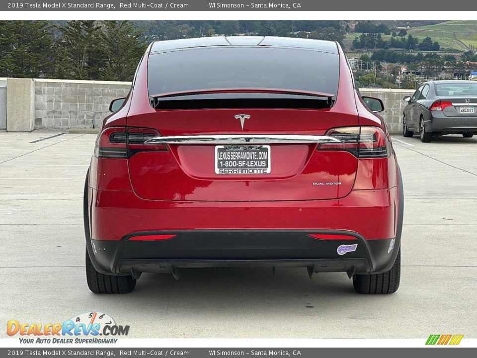 2019 Tesla Model X Standard Range Red Multi-Coat / Cream Photo #4