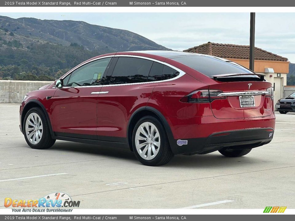 2019 Tesla Model X Standard Range Red Multi-Coat / Cream Photo #6