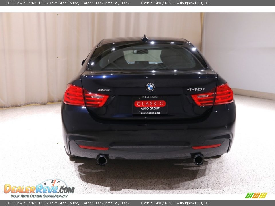 2017 BMW 4 Series 440i xDrive Gran Coupe Carbon Black Metallic / Black Photo #21