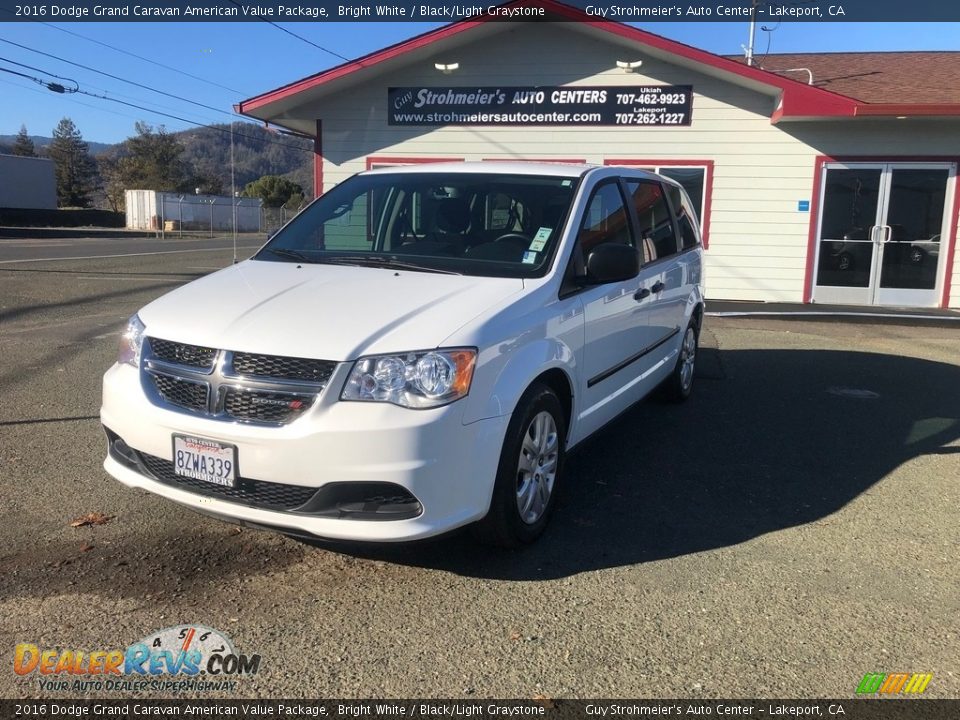 2016 Dodge Grand Caravan American Value Package Bright White / Black/Light Graystone Photo #2