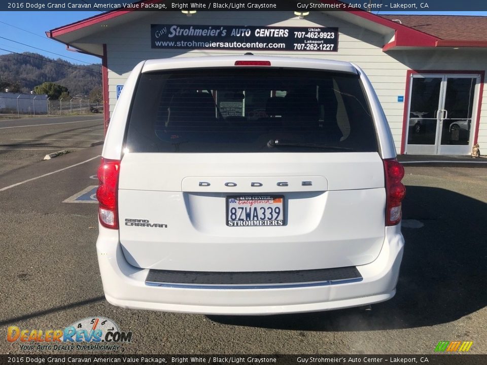 2016 Dodge Grand Caravan American Value Package Bright White / Black/Light Graystone Photo #7