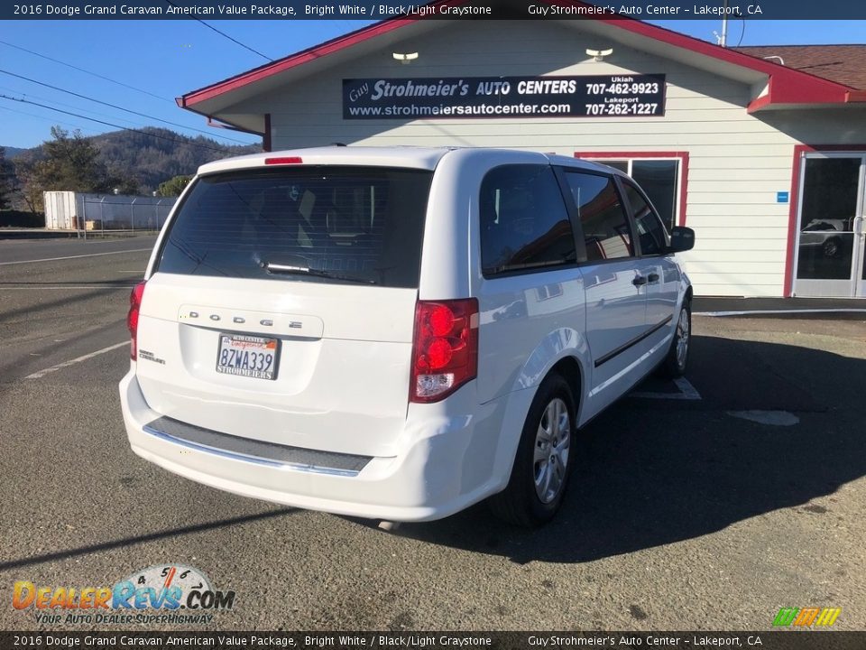 2016 Dodge Grand Caravan American Value Package Bright White / Black/Light Graystone Photo #8