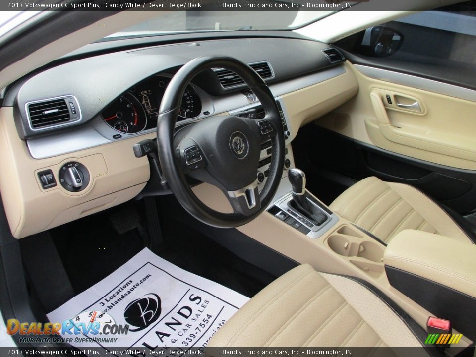 2013 Volkswagen CC Sport Plus Candy White / Desert Beige/Black Photo #6