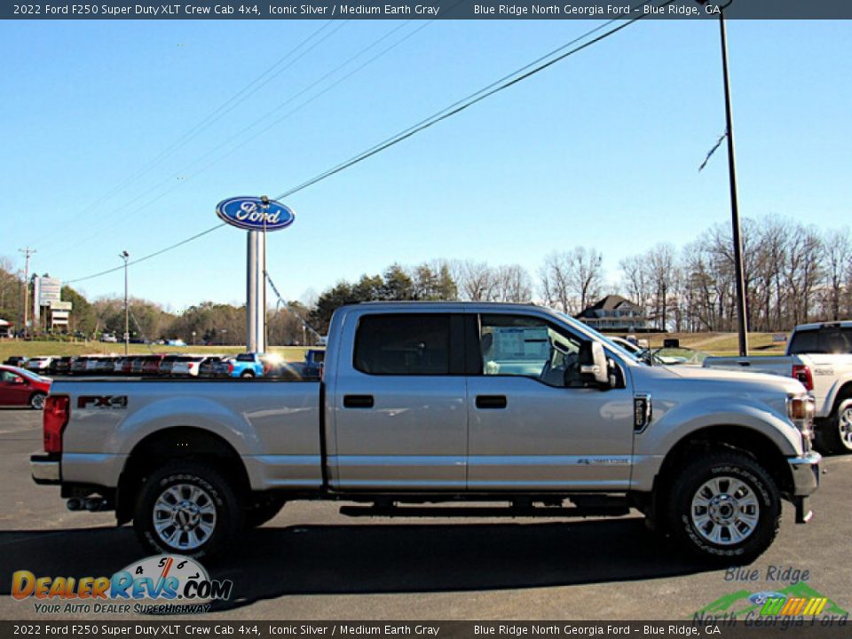 2022 Ford F250 Super Duty XLT Crew Cab 4x4 Iconic Silver / Medium Earth Gray Photo #6