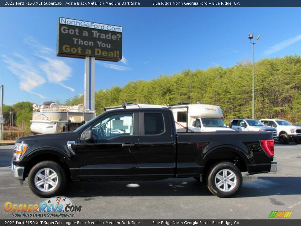 2022 Ford F150 XLT SuperCab Agate Black Metallic / Medium Dark Slate Photo #2