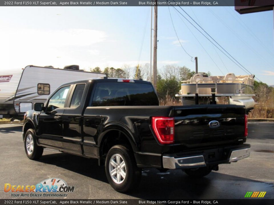 2022 Ford F150 XLT SuperCab Agate Black Metallic / Medium Dark Slate Photo #3