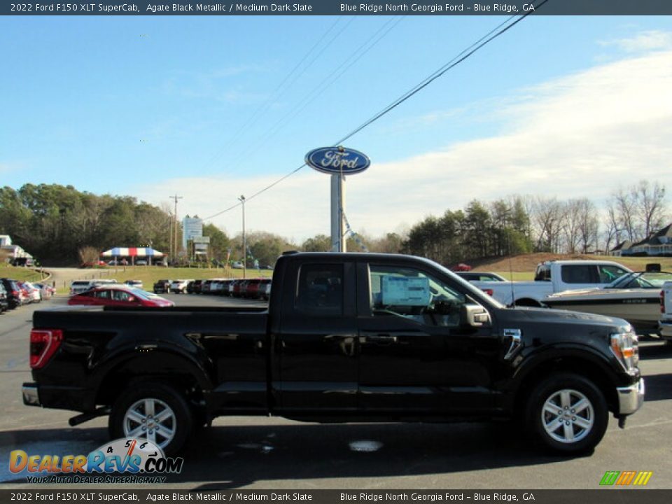 2022 Ford F150 XLT SuperCab Agate Black Metallic / Medium Dark Slate Photo #6