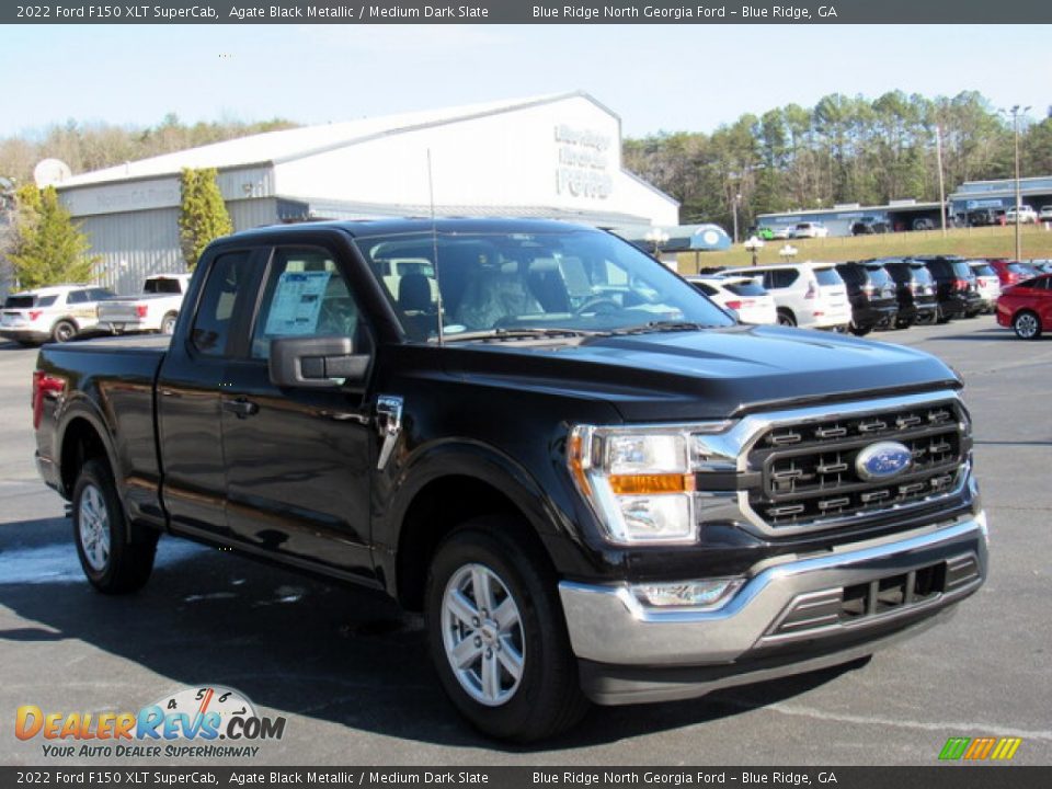 2022 Ford F150 XLT SuperCab Agate Black Metallic / Medium Dark Slate Photo #7