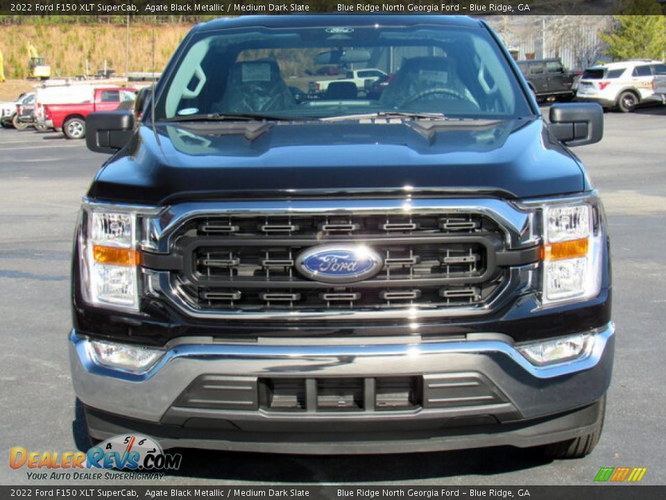 2022 Ford F150 XLT SuperCab Agate Black Metallic / Medium Dark Slate Photo #8