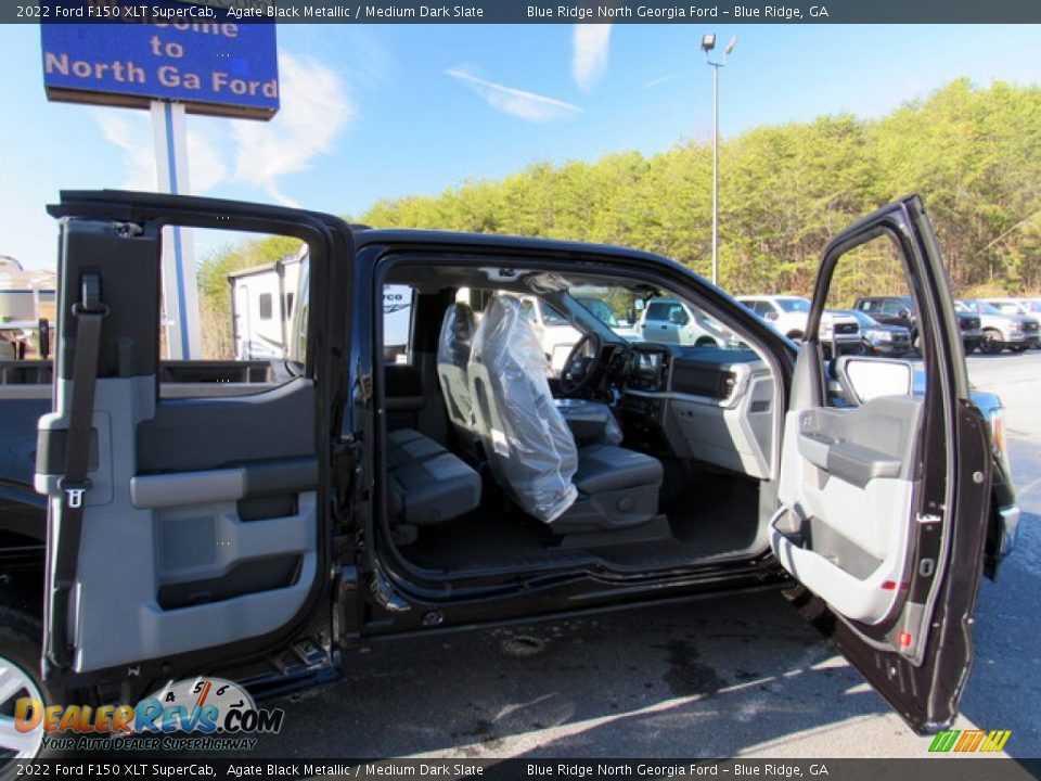 2022 Ford F150 XLT SuperCab Agate Black Metallic / Medium Dark Slate Photo #14