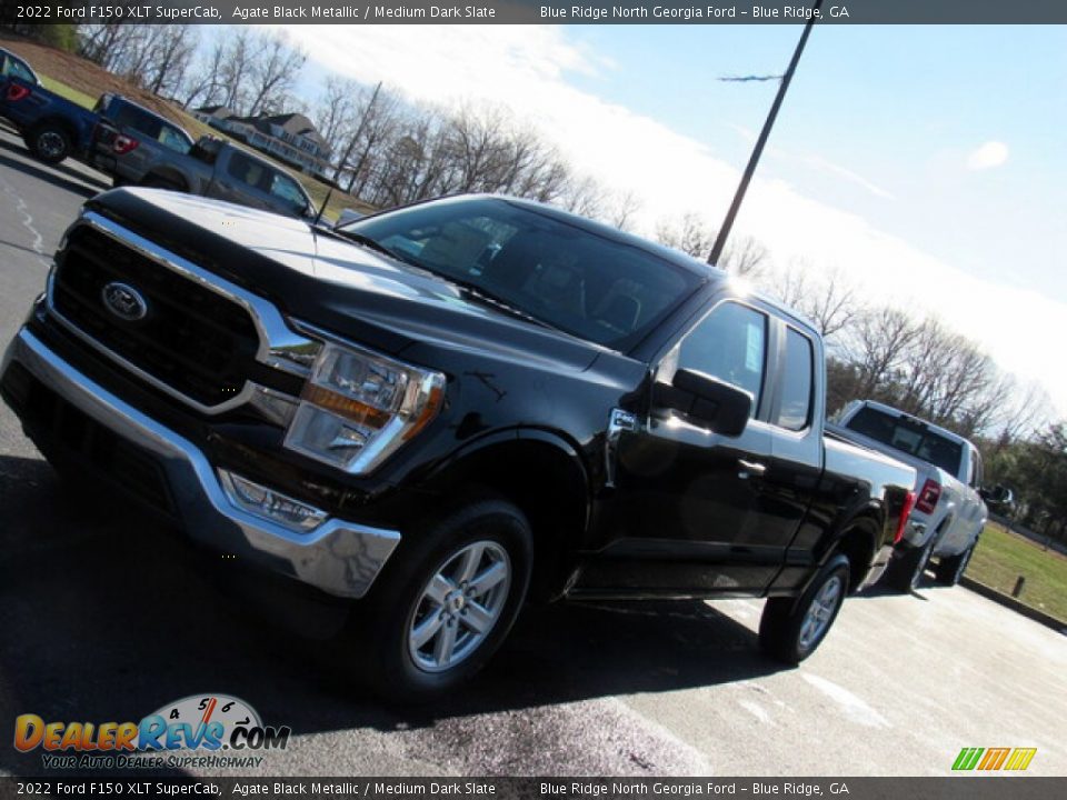 2022 Ford F150 XLT SuperCab Agate Black Metallic / Medium Dark Slate Photo #24