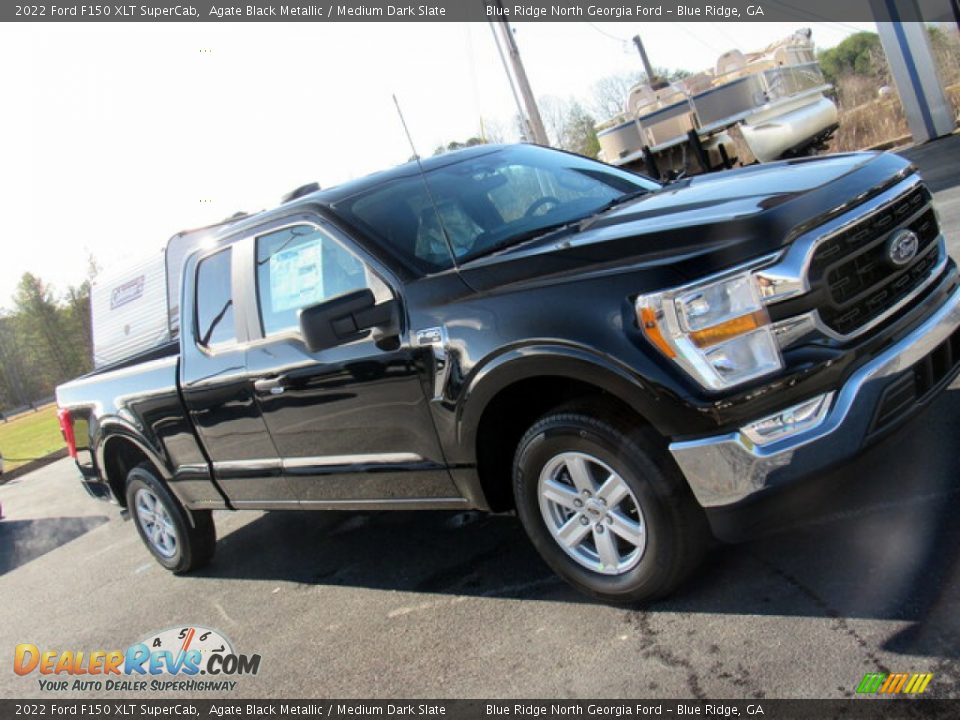 2022 Ford F150 XLT SuperCab Agate Black Metallic / Medium Dark Slate Photo #25