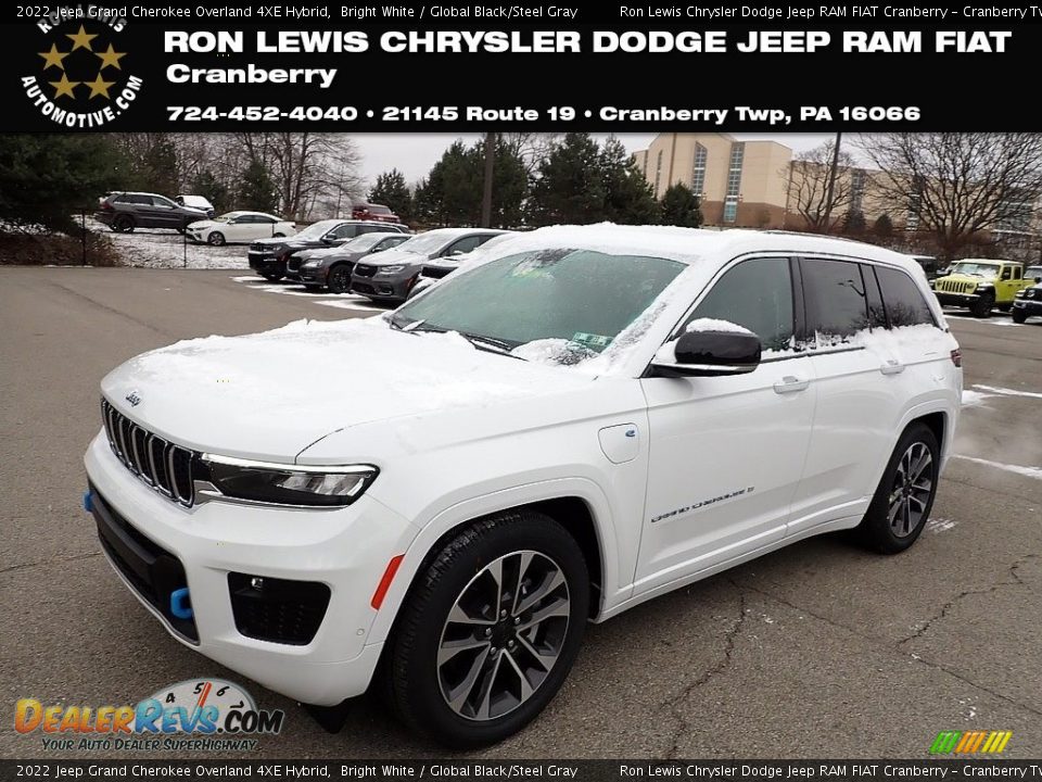 2022 Jeep Grand Cherokee Overland 4XE Hybrid Bright White / Global Black/Steel Gray Photo #1