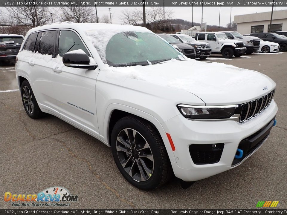 2022 Jeep Grand Cherokee Overland 4XE Hybrid Bright White / Global Black/Steel Gray Photo #7