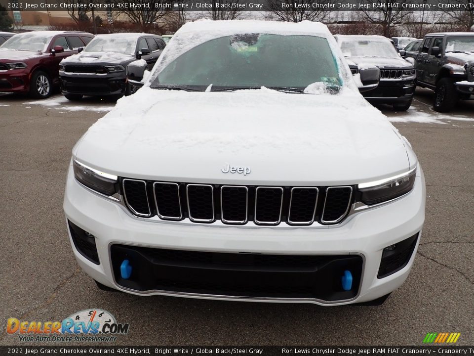 2022 Jeep Grand Cherokee Overland 4XE Hybrid Bright White / Global Black/Steel Gray Photo #8